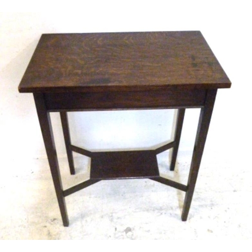 159 - Rectangular Oak side table with small under tier (A8)