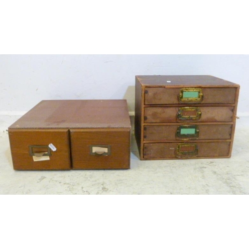 332 - Set Wooden Desk Top Drawers & Set of 4 Cardboard Filing Drawers (2) (A8)