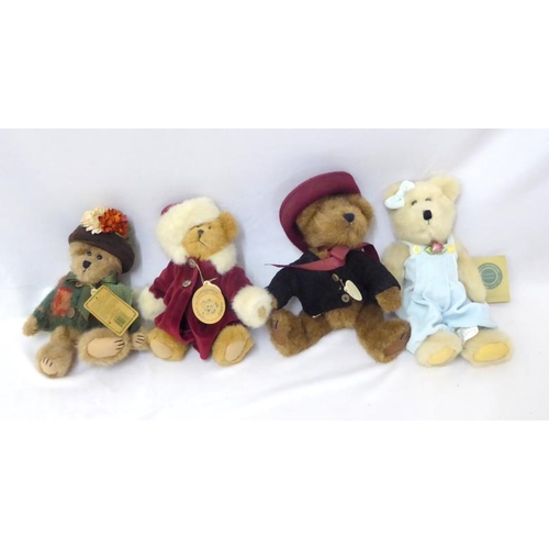 1173 - Boyds Collectable Teddy Bears: Aunt Fanny Fremont, Madelaine Willoughby, Mrs Mertz & Bailey, all as ... 