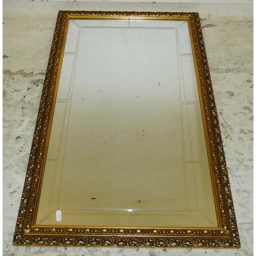 1 - Engraved Rectangular Gilt Framed Wall Mirror (A14)