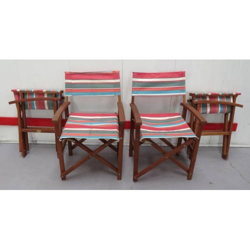 24 - 4 Debenhams Hardwood & Canvas Folding Garden Chairs (FWR)