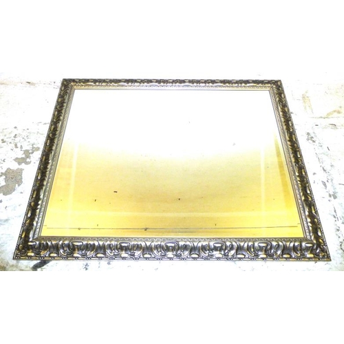 81 - Large Rectangular Bevelled Glass Wall Mirror with silvered frame, approx. 48