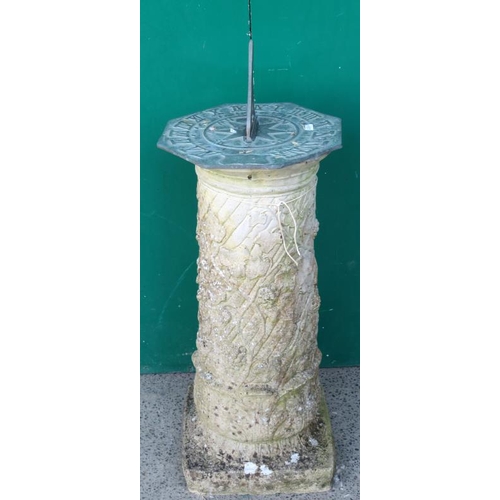 21A - Pre Cast Concrete Column with brass sundial (*O)