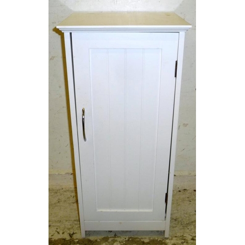 5A - White Bathroom Cabinet, right hand hinged, tongue & groove effect, internal shelves (A4)