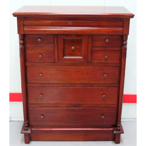 5 - Reproduction Mahogany Scottish Chest of Drawers, 
W 37½