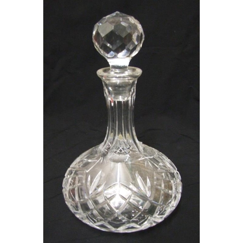 877 - Edinburgh Crystal Ships Decanter with faceted stopper