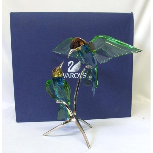 873 - Swarovski 957128 'Silver Lake' Paradise Birds Bee-Eaters with box & certificate