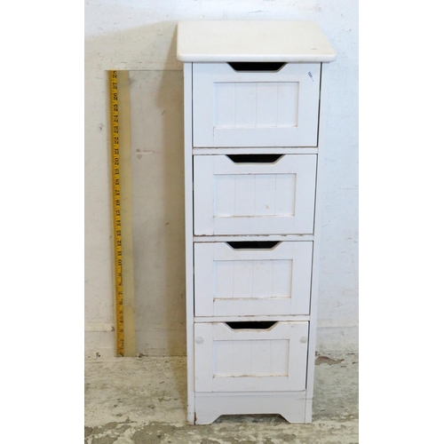 33 - White Painted Bathroom Cabinet with 4 drawers (A1F)