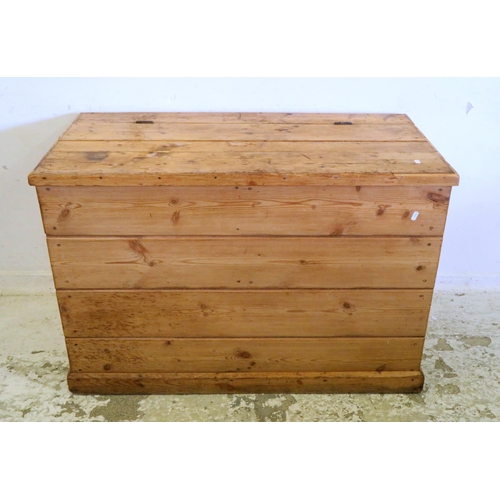 83 - Pine Storage Trunk Hinged Lid, W 42½