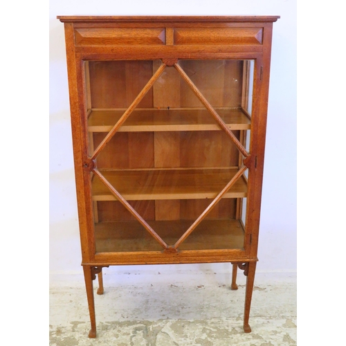 92 - Golden Oak Display Cabinet on turned supports (A1)