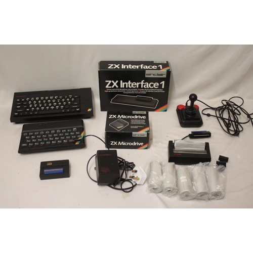 Sinclair ZX Spectrum Computer with ZX interface, case for Spectrum 