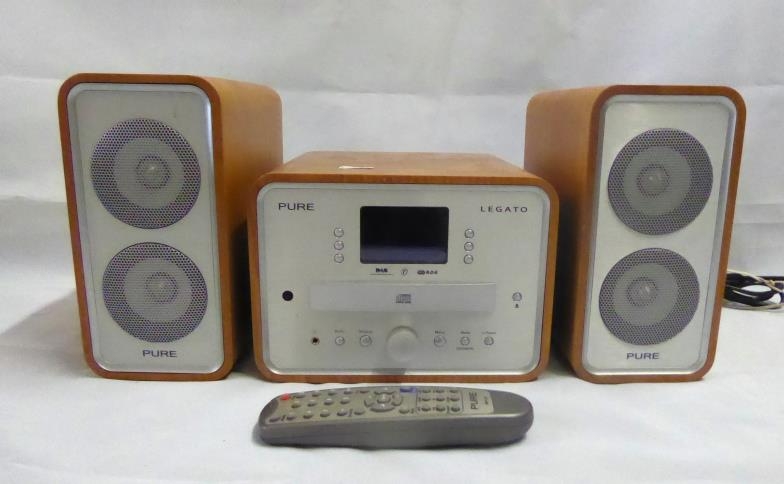 Pure Legato Dab Digital Radio And Cd Player Model Cd40 With Pair Of Speakers And Remote Control 3135