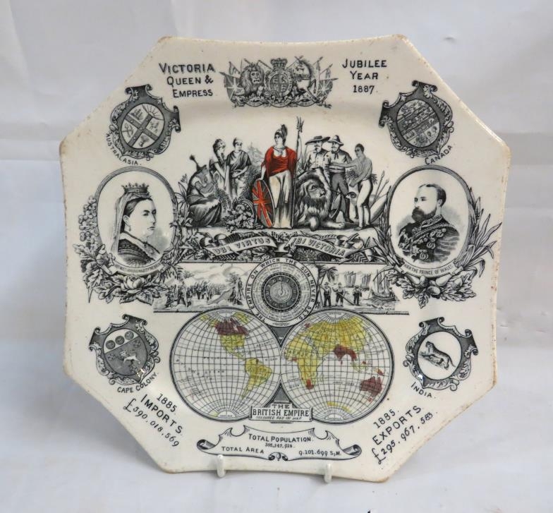 Queen Victoria Queen & Empress Jubilee Year 1887 plate approx. 24cm x 24cm