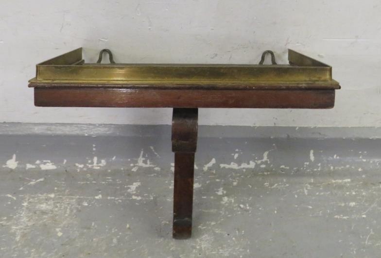 Oak Wall Clock Bracket with brass upstand