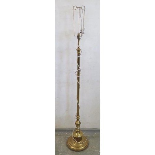 109 - Lacquered Brass Standard lamp on disc base (BWR)