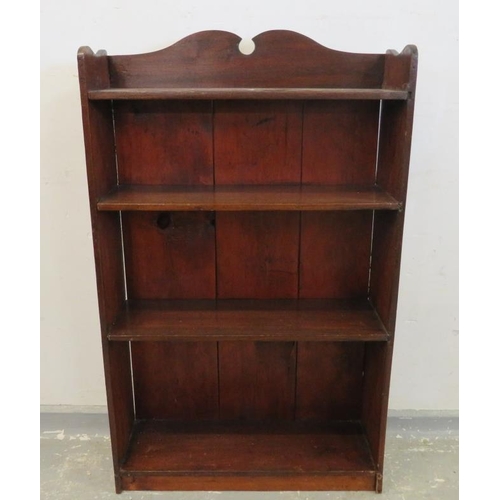 55 - Set of Open Bookshelves with 4 shelves, carved upstand approx. 101 cm H x 63cm W x 20cm D (A1)