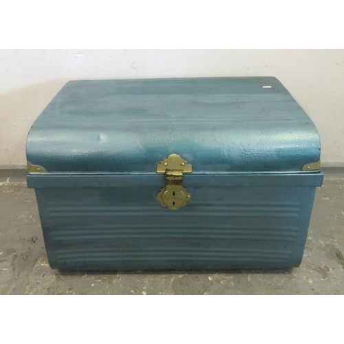 68 - Metallic Blue Trunk approx. 70cm x 66cm x 48cm