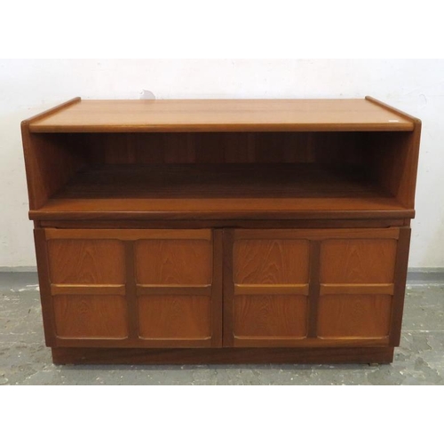 71 - Nathan Furniture Sideboard with 2 cupboard doors under open hutch approx. 103cm W x 44cm D x 76cm H ... 