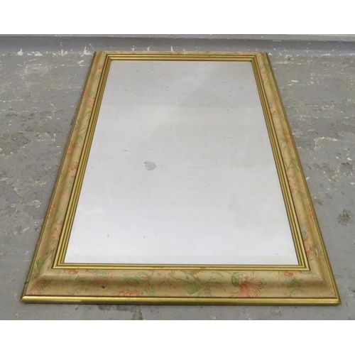 115 - Floral Framed Wall Mirror approx. 89cm x 63cm