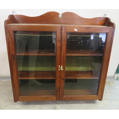 43 - 2 Door Glazed Wall Hanging Cabinet approx. 87cm W x 85cm H x 18cm D (A6)