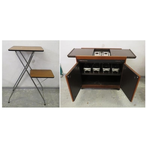 131 - 2 Tier Projector Stand with imitation wood formica top & 2 Door Philips Executive Hostess Trolley wi... 