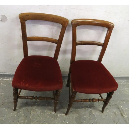 111 - 2 Side Chairs with kicked out turned supports, single bar back (2) (A4)
