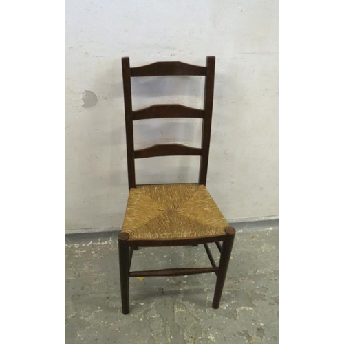 112 - Ladder Back Side Chair with woven straw seat (A4)