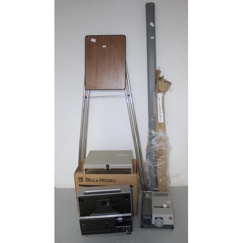 1802 - Bell & Howell 1623XLZ Projector Screen Stand & Slide, Leitz slide projector (4)