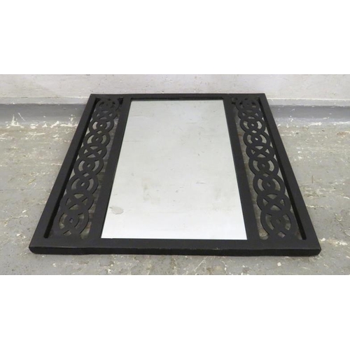 27A - Japanned Metal Wall Mirror with pierced outer borders