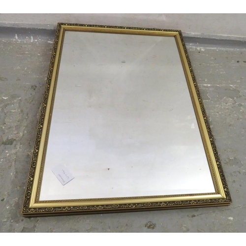 28A - Gilt Framed Rectangular Wall Mirror, bevel glass