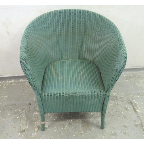 62 - Blue Lloyd Loom Style Armchair (FWR)