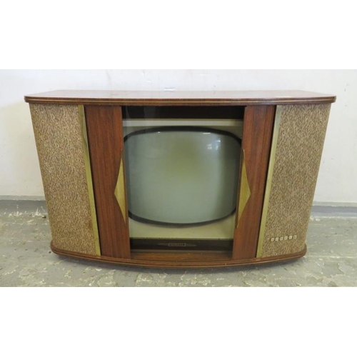 217 - Retro Sobel Television Set with louvred front doors, cloth covered speakers, VH/FM model SC270 UNTES... 