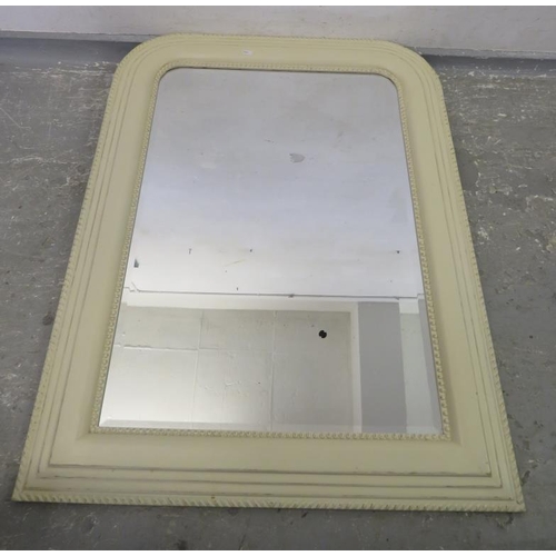 36 - Cream Painted Rectangular Wall Mirror approx. 25cm W x 117cm H (A12/13F)