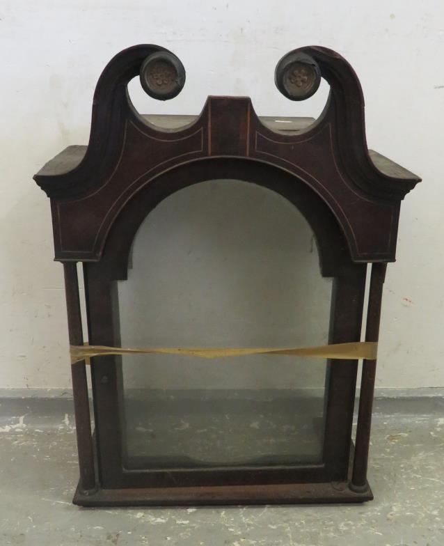 Long Case Clock Hood with broken arch pediment, boxwood inlay (FWC)