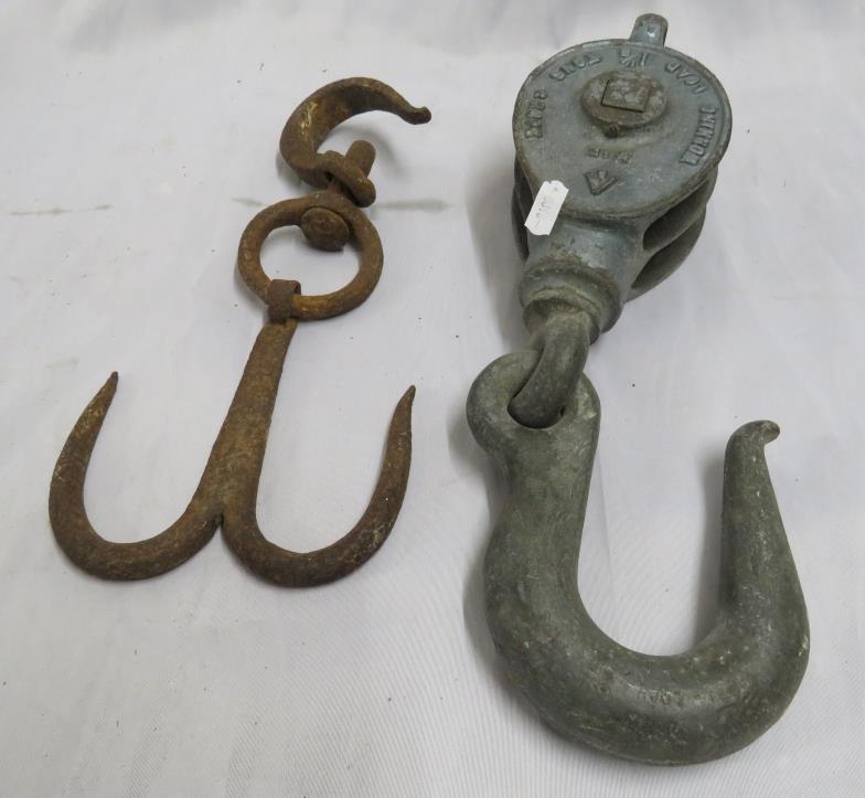 Working Load 1/8tons rope pulley & hook (2)