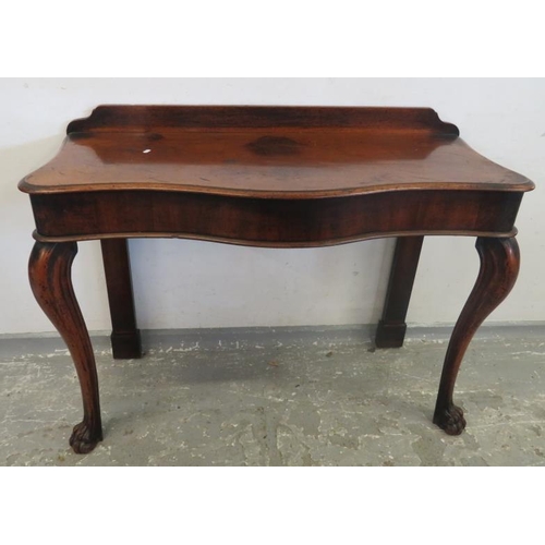 24 - Serpentine Topped Mahogany Side Table on bold cabriole supports (A6/7B)