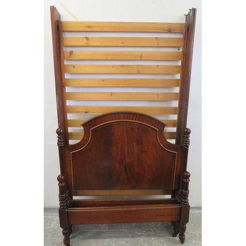 14 - Flame Mahogany Single Bed (headboard, tailboard & slats) (A14)