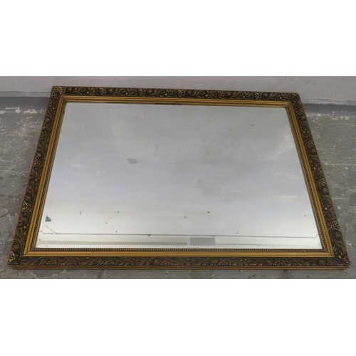 54 - Large Gilt Framed Bevel Glass Rectangular Wall Mirror, approx. 1.02m x 71cm (BWL)