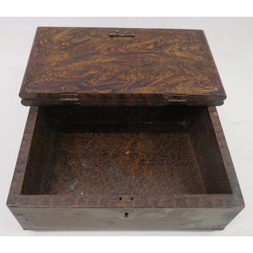 57 - Small Painted Grain Slope Fronted Desk Top Box (A10)