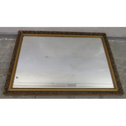 54 - Large Gilt Framed Bevel Glass Rectangular Wall Mirror, approx. 1.02m x 71cm (BWL)