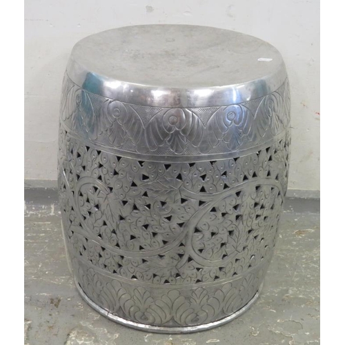 79 - Indian White Metal Garden Seat/Planter approx. 47cm H (A10)