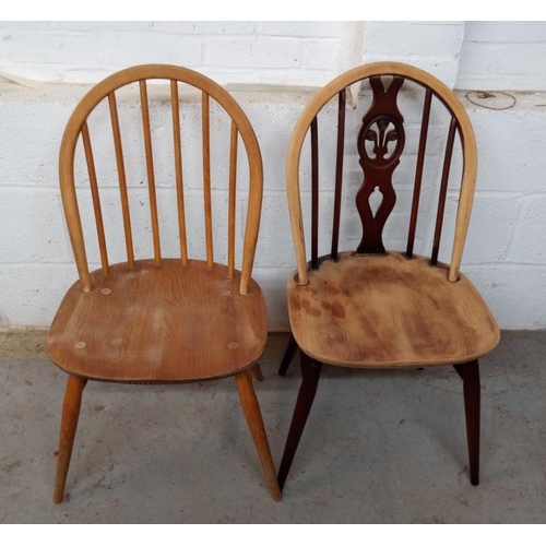 101A - 2 Hoop Backed Side Chairs, Ercol wheel back & comb backed (A10/11)