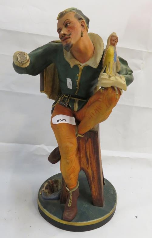 Jean Gille C19th Rare Painted Bisque Figurine of a seated puppeteer ...