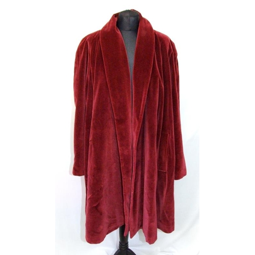 Ladies Vintage Etam Dark Red Velvet Coat size 16