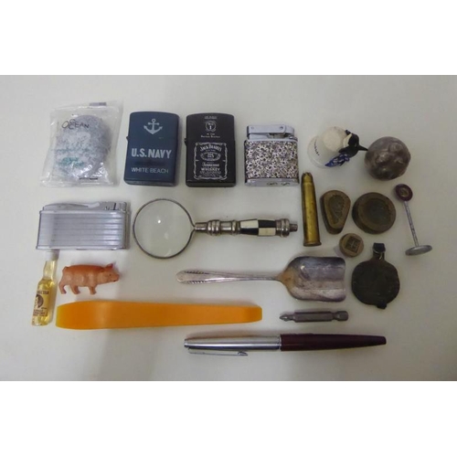 Jack Daniels US Navy Lighters, Dream Max lighter, Parker pen, bullet