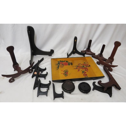 Hardwood Oriental & Standard Wooden Plate Stands (1 Box)