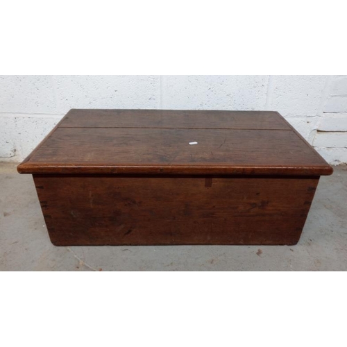 38 - Deed Box with carry handle, hinged cover, exposed dove tails A4/5B