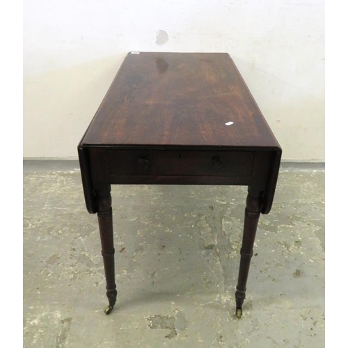 34 - C19th Mahogany Pembroke Table on turned supports BWR