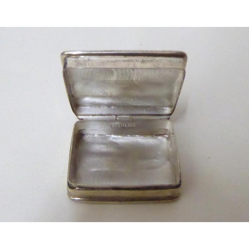 16 - Small Silver & Enamel Pill Box, hinged lid with semi erotic partially nude lady