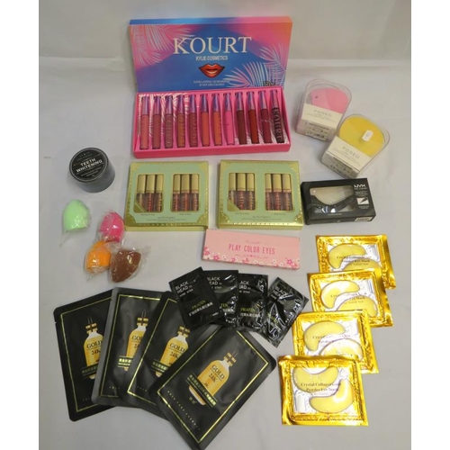 47 - Kylie Kourt Long Lasting Lips Holiday, 4 gold stock solution 24k moisturiser brightening masks, 4 cr... 